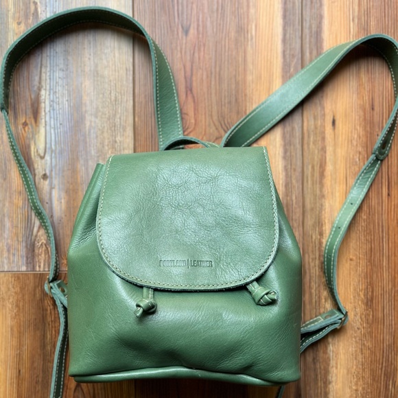 Portland Leather Handbags - Portland Leather Bucket Backpack Eucalyptus Green